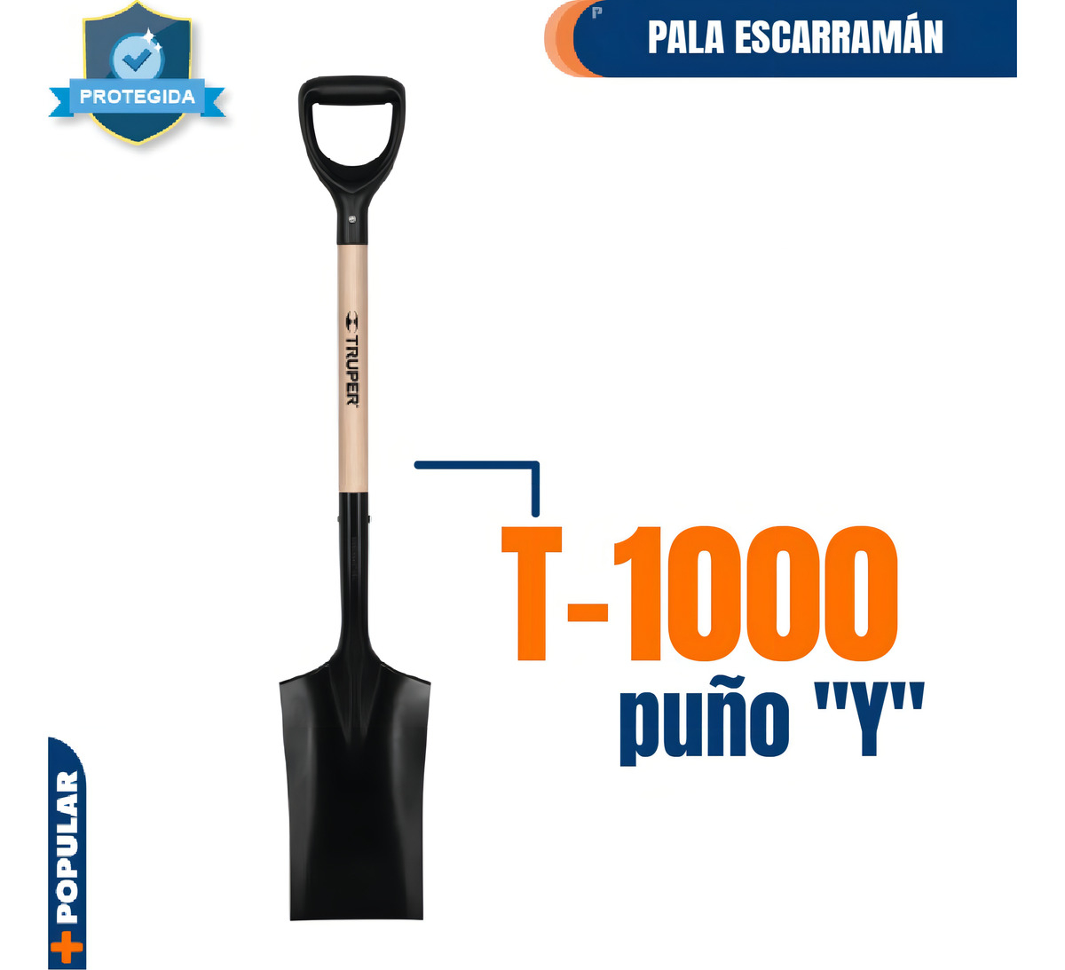 Pala Escarraman T1000 Uso Rudo Jardines Cortar Raices 104 Cm Color Natural - Imagen 2