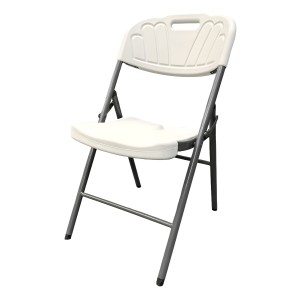 Silla Plegable De Metal Y Pvc Blanca