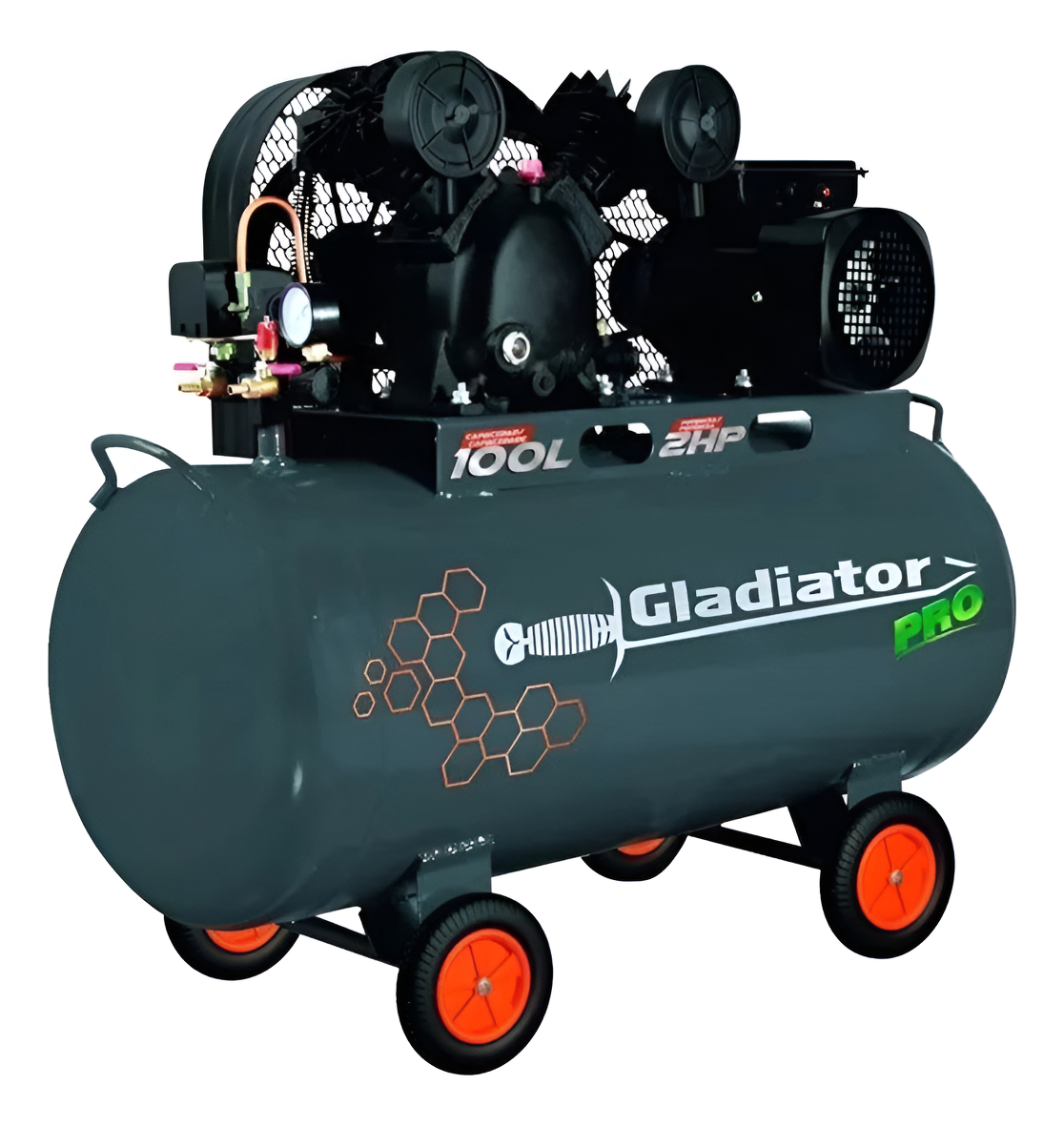 Compresor 100 Litros 2hp Ce7100 Gladiator Pro Gtia 1 Año Tyt