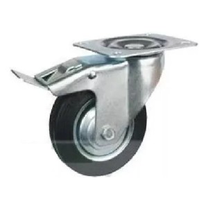 Rueda De Goma Con Base Giratoria Y Freno De 125mm - Tyt