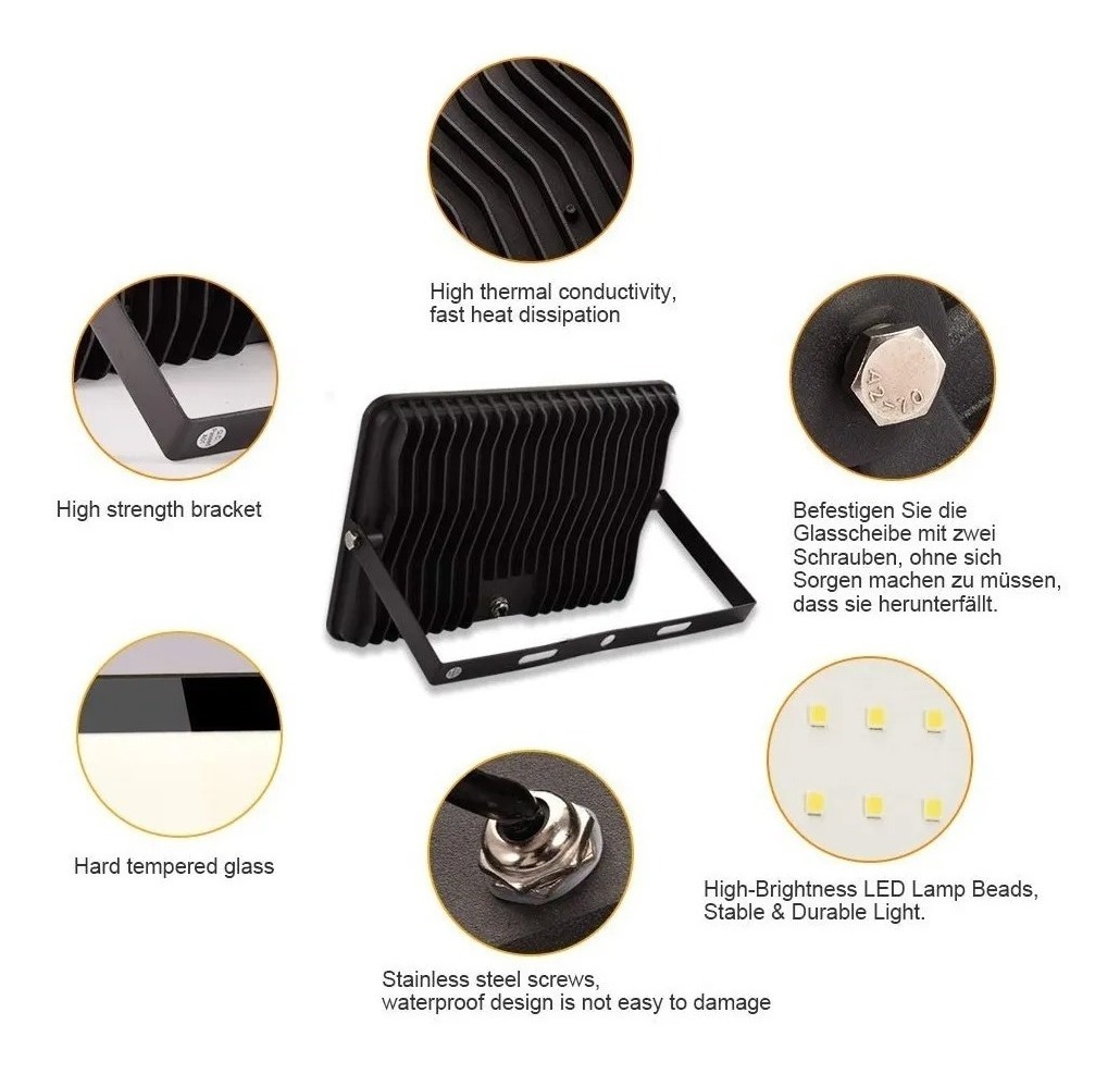 Led 100w Uso Exterior Farol Luz Fria Ip65 1 Año Garantia - Imagen 2