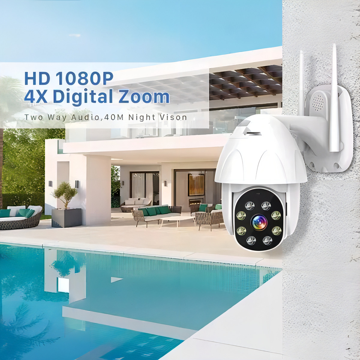 Camara Ip Exterior Camara Wif Camara Seguridad Exterior Wifi Blanco - Imagen 3