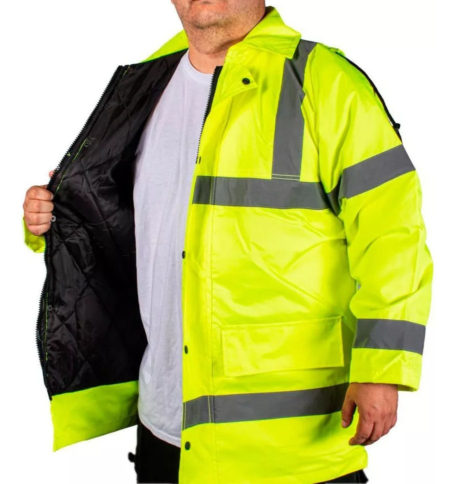 Campera Parka Trabajo Impermeable Amarillo Flúor - Tyt - Imagen 2