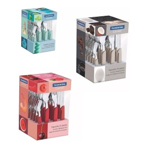 Juego De Cubiertos -varios Colores- Carmel 24 Piezas - Tyt