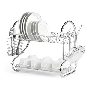 Seca Platos Escurridor De Platos Cubiertos Vasos Cromado Ot Color Gris