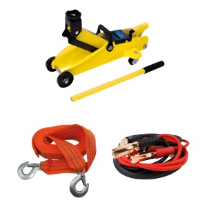 Kit Emergencia Gato Carro Cinta Remolque Chicote -