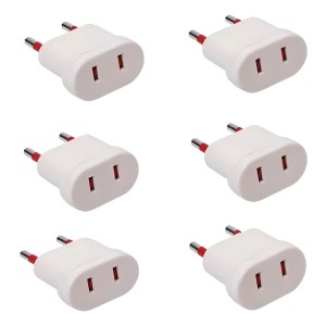 Adaptador Conatel Ficha Americana Blanco Pack 6 Kirkor