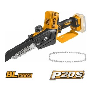Mini Motosierra A Bateria P20s Ingco Cgsli2068 Anaranjado