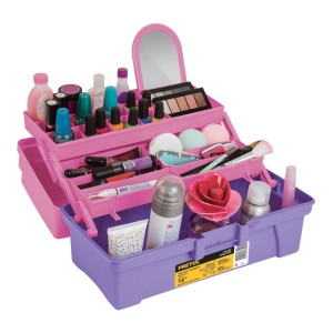 Caja Cosmetiquera 14 , Rosa/morado, Pretul, Estuche 25052