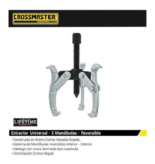 Extractor De 3 Patas Para Poleas Rulemanes 75mm Crossmaster - Imagen 2