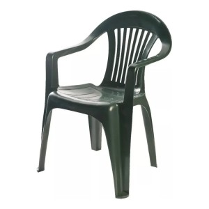 Silla Pvc Reforzada Con Apoya Brazos Hasta 120kgs Negro Tyt