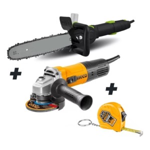 Combo Amoladora + Sierra Espada Convertilo Motosierra Ingco