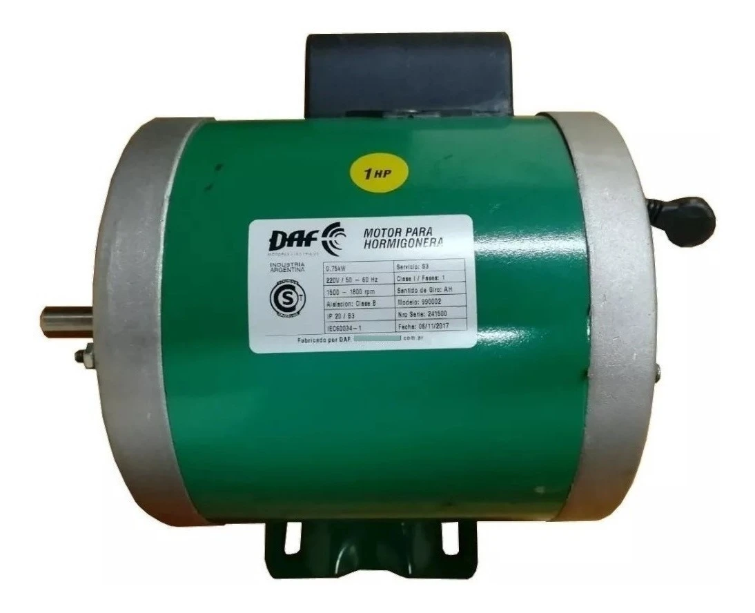 Motor Hormigonera 3/4 Hp 550w 1 Año Garantia Argentino Tyt