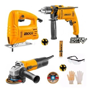 Kit Caladora 570w Ingco+ Taladro 680w + Amoladora 750w - Tyt