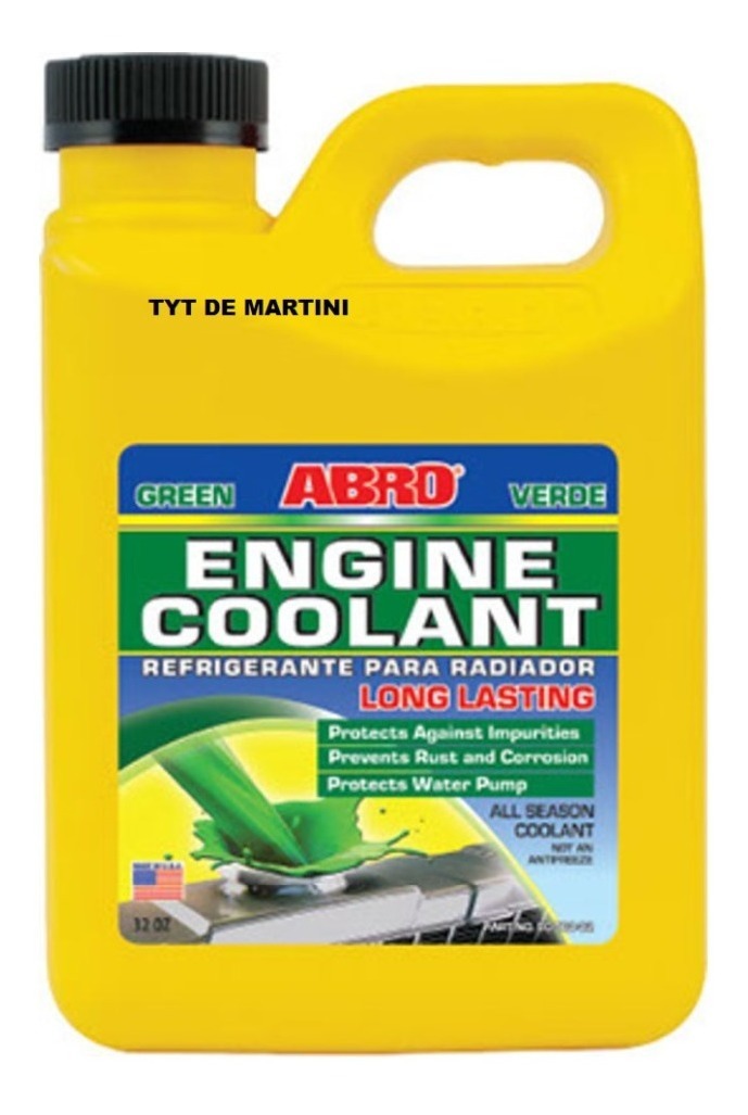 Agua Radiador Abro Usa 1 Galon 3,8 Litros Verde - Tyt