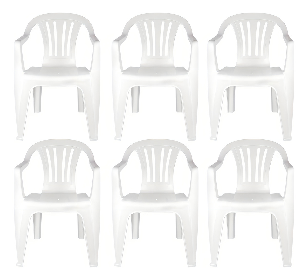 Set De 6 Sillones De Plástico Bela Vista Mor Color White Blanco - Imagen 10