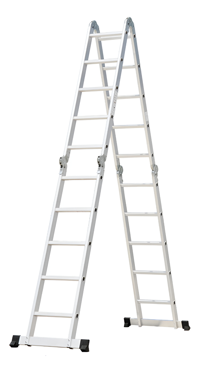 Escalera De Aluminio Tijera Lumax Zgs-706 Plateado