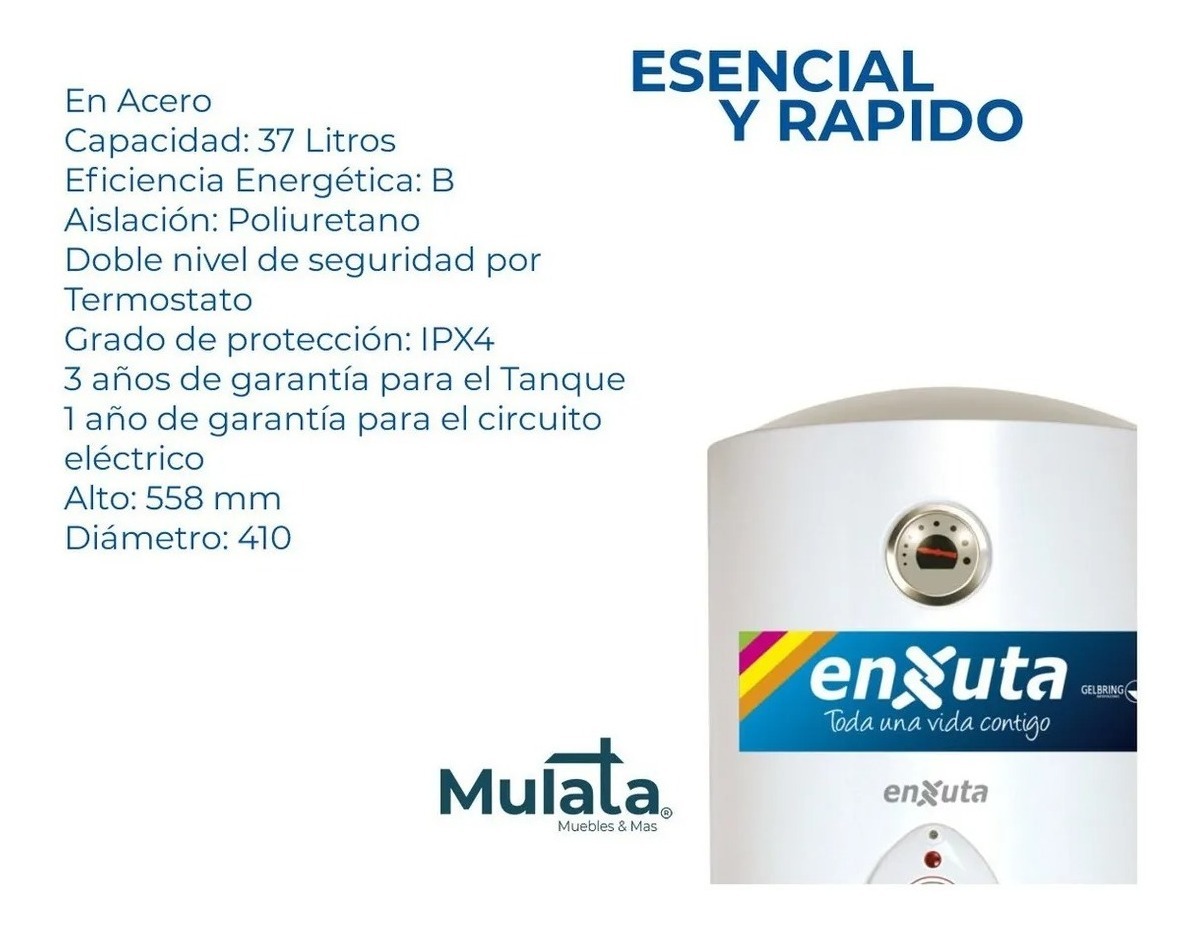 Calefon Termotanque Termofon 37lts Calentador C/ Regulador - Imagen 2