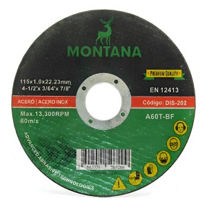 Disco Corte 7'' Metal Montana 180x1.6 Mm 25 Unidades - Tyt