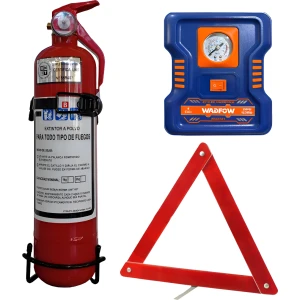 Bomberito Extintor 1kg Para Autos + Baliza + Inflador 12v