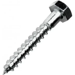 Tornillo Tirafondo En Acero Galvanizado 1/4 X 100mm X 100 U