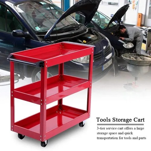 Carro Mesa De Taller Con 3 Estantes Con Ruedas - Tyt - Imagen 5