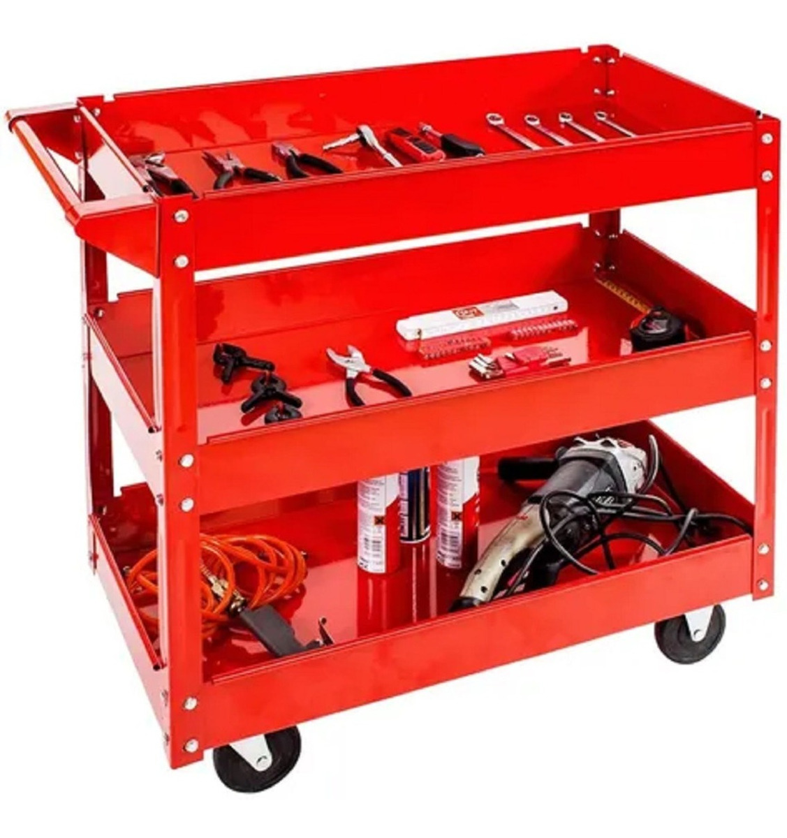 Carro Mesa De Taller Con 3 Estantes Con Ruedas - Tyt