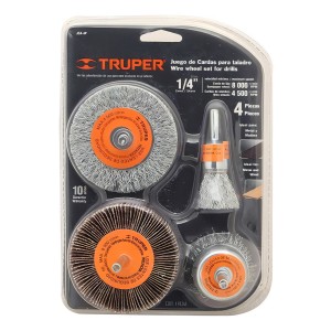 Kit 4 Cepillos Para Taladro Lijar, Pulir Y Limpiar Truper