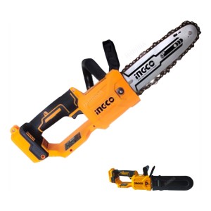 Motosierra Inalámbrica Ingco Cortadora Madera Brushless Color Amarillo