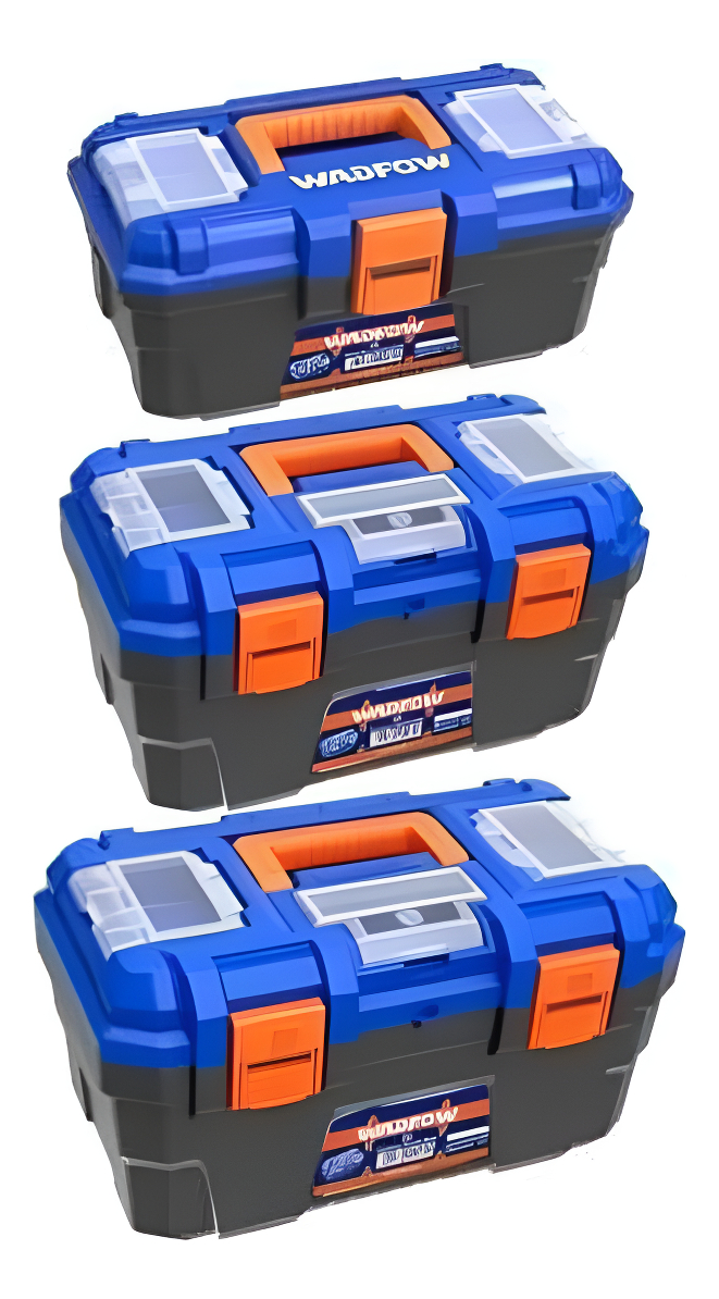 Set X 3 Cajas De Herramienta Plasticas Wadfow Wtb2103 Azul