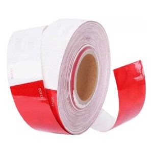 Cinta Reflectiva Roja/blanca 5 Cms X 45 Metros Autoadhesiva
