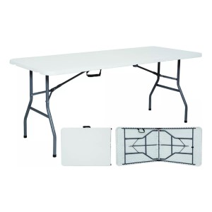 Mesa Valija Plegable 1.80x70x74 Mts Blanca Camping Economica