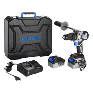 Taladro Impacto 20v Sin Escobilla + 2bat Carg Y Maletin Deko