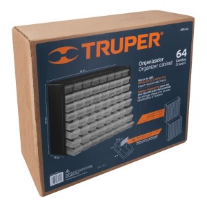 Caja Organizadora Con 64 Gavetas 51x40x16cm Truper Color Negro