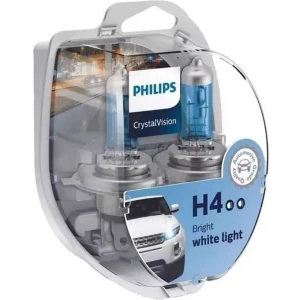 Lamparas Halogena 12v 60-55 H4 P43 Crystal Vision Philips