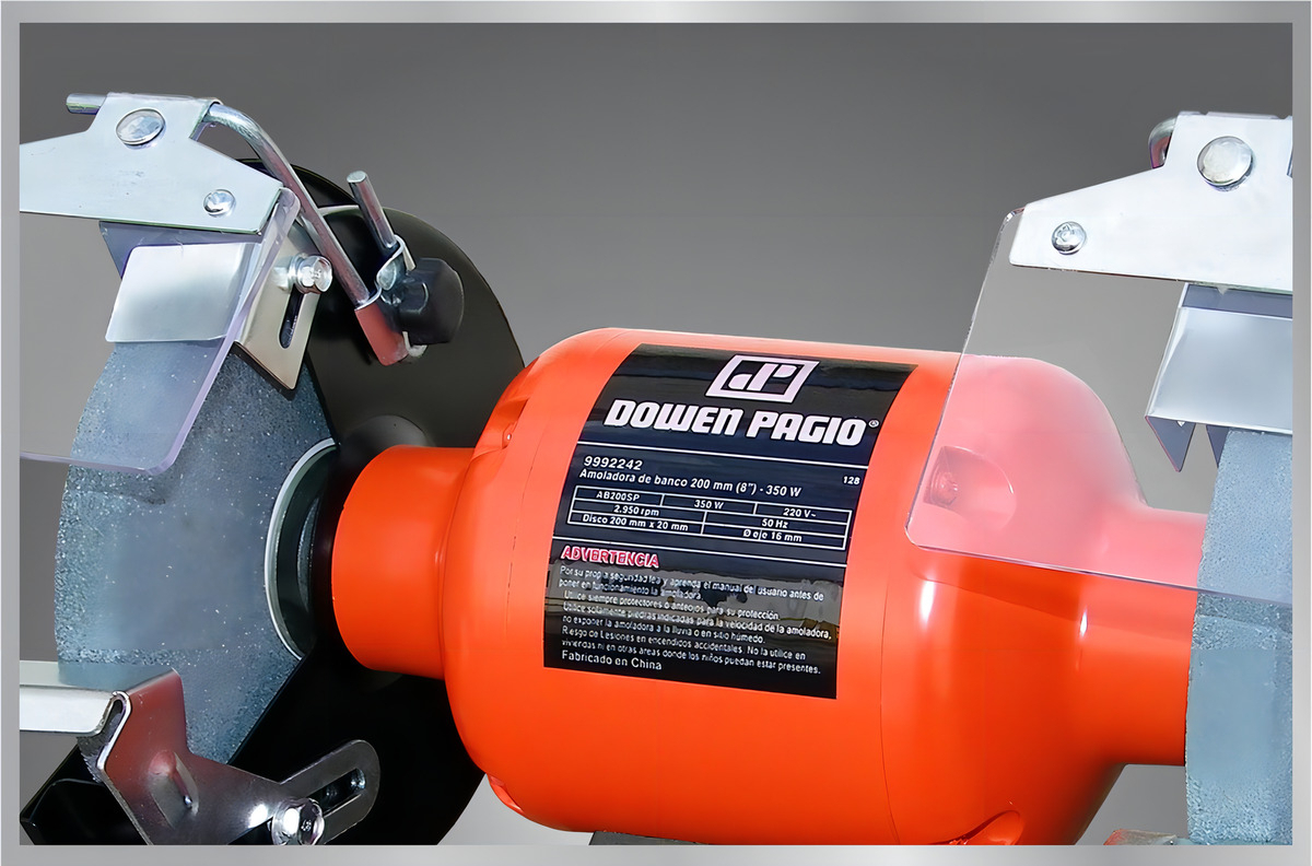 Amoladora De Banco 350 W Dowen Pagio 2 Piedras 200mm - Fc Color Naranja Frecuencia 50 - Imagen 4