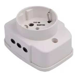 Toma Corriente Combinado Exterior 1 Shucko + 2 X 3 En Linea