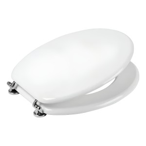 Tapa Dgm Tm50 Para Inodoro Fibra De Madera Herrajes De Metal Water Color Blanco