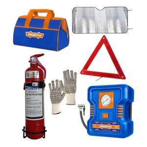 Extintor + Bolso + Inflador + Baliza + Guantes + Parasol