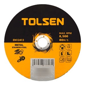 Disco De Corte Metal Tolsen 4 1/2 Pulgadas De 25 Unidades Sc Color Naranja Con Negro Y Gris