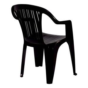 Silla Sillon Apilable Pvc Negra Titan Garden Life