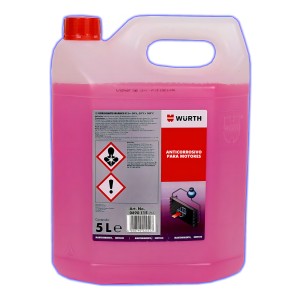 Refrigerante Anticorrosivo Para Radiador Wurth- 5 Litros Color Rosa