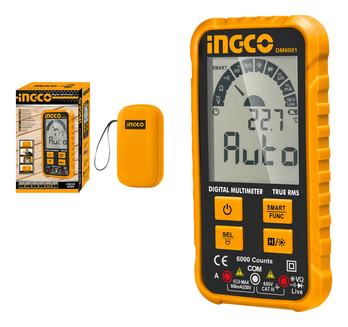 Tester Multimetro Digital Catiii 600v Ingco Dm6001