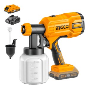 Pistola Pintura Inalámbrica Ingco 20v Con Batería Y Cargador