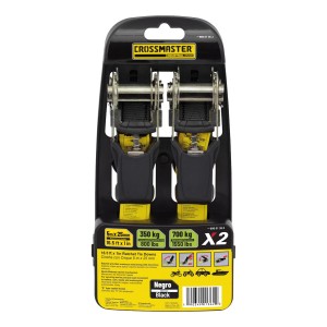 Cincha Cinta Con Crique 2 Un 5mx25mm 700 Kg Crossmaster Color Negro