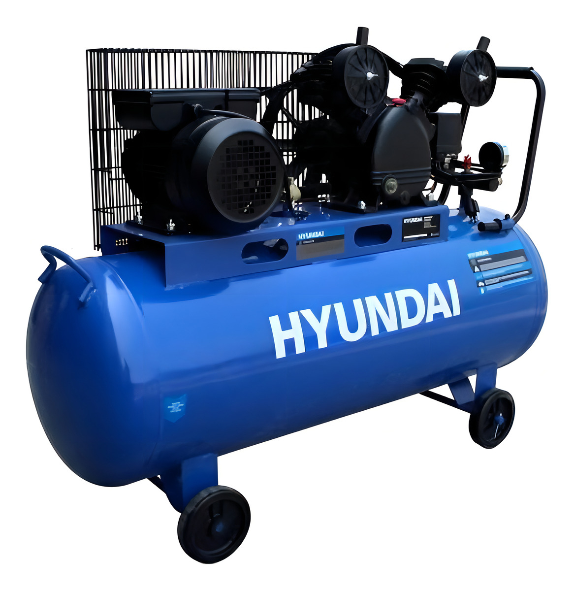 Compresor De Aire 200 Litros 2 Hp Hyac200c Hyundai G P Color Azul Frecuencia 50hz