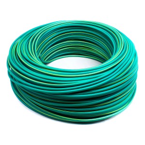 Cable 1x2mm 100m Tierra Bicolor Cablinur Flc02t Cubierta Verde Oscuro