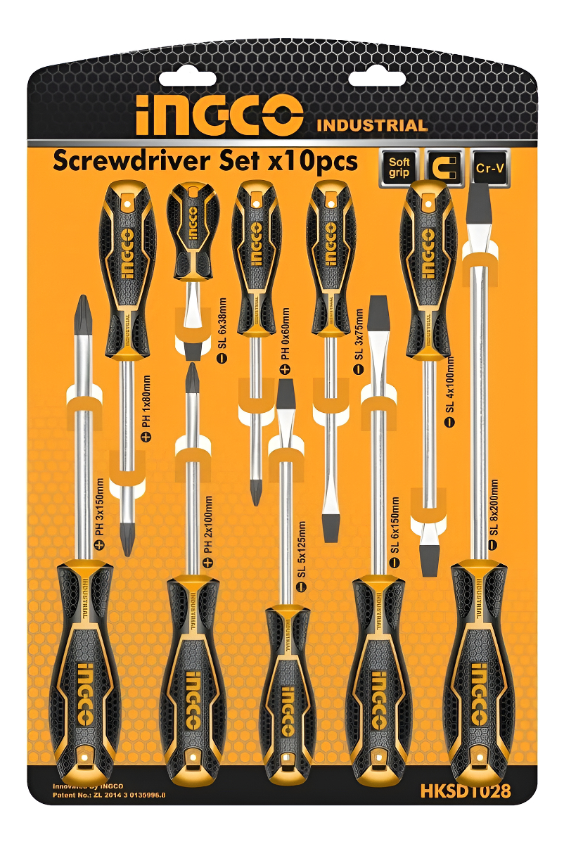 Juego Destornilladores 10 Pzas Ingco Hksd1028