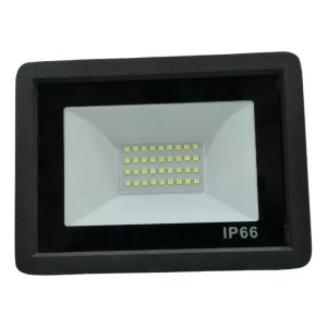Foco Led Luminaria P Exterior 20w Ip66 Negro Blanco Frío