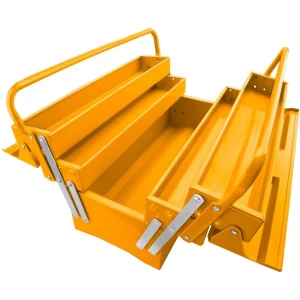 Caja De Herramientas Metal 3 Estantes 495x200x290mm Ingco Ht Anaranjado